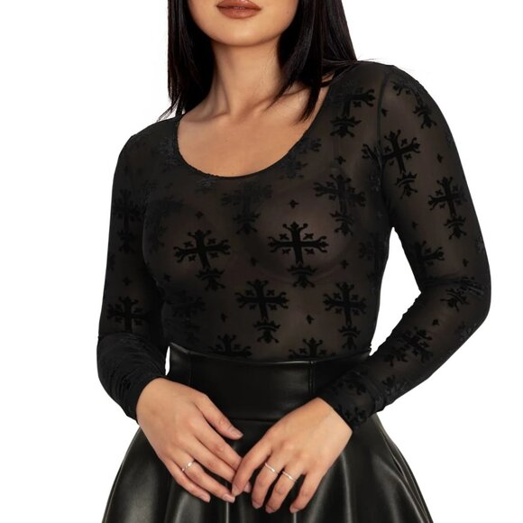 Blackmilk Tops - Blackmilk Coffin Lining Mesh Top- S